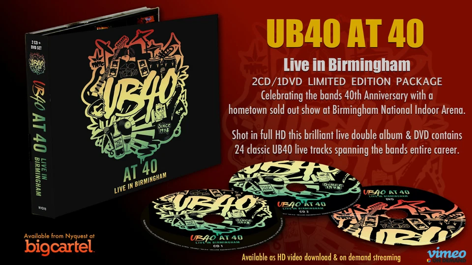 UB40 AT 40 Limited Edition Live 2CD 1 DVD digipak - Image 4 of 4