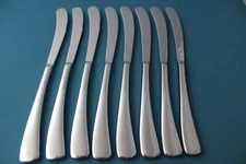 8 Dinner Knives Solid Studio William LARCH MIRROR Glossy Vietnam 9 3/8"