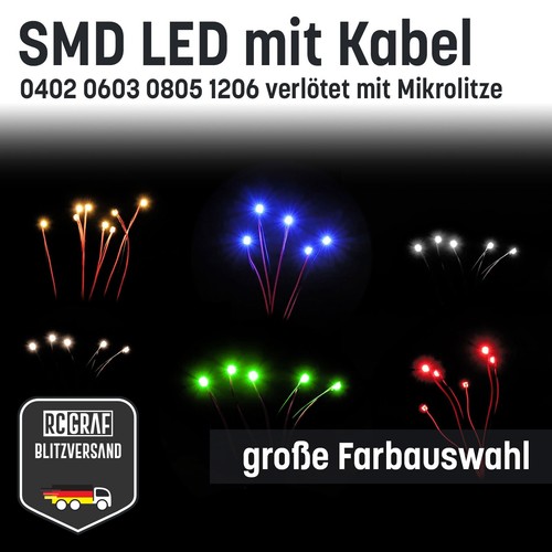 5-100pcs SMD LED 0402 0603 0805 1206 30cm Micro-lit soudé modèle miniature - Photo 2/39