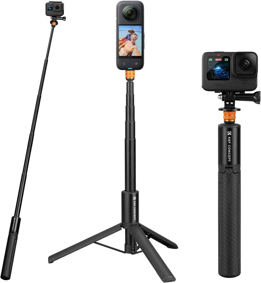 K&F Concept Selfie Stick Tripod Invisible Extendable for GoPro, DJI ,Insta 360 - Image 2 of 4