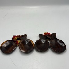 Vintage Set Castanets Handcarved Wood Clappers Noisemakers Percussion