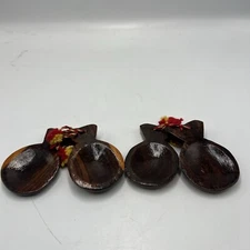 Vintage Set Castanets Handcarved Wood Clappers Noisemakers Percussion