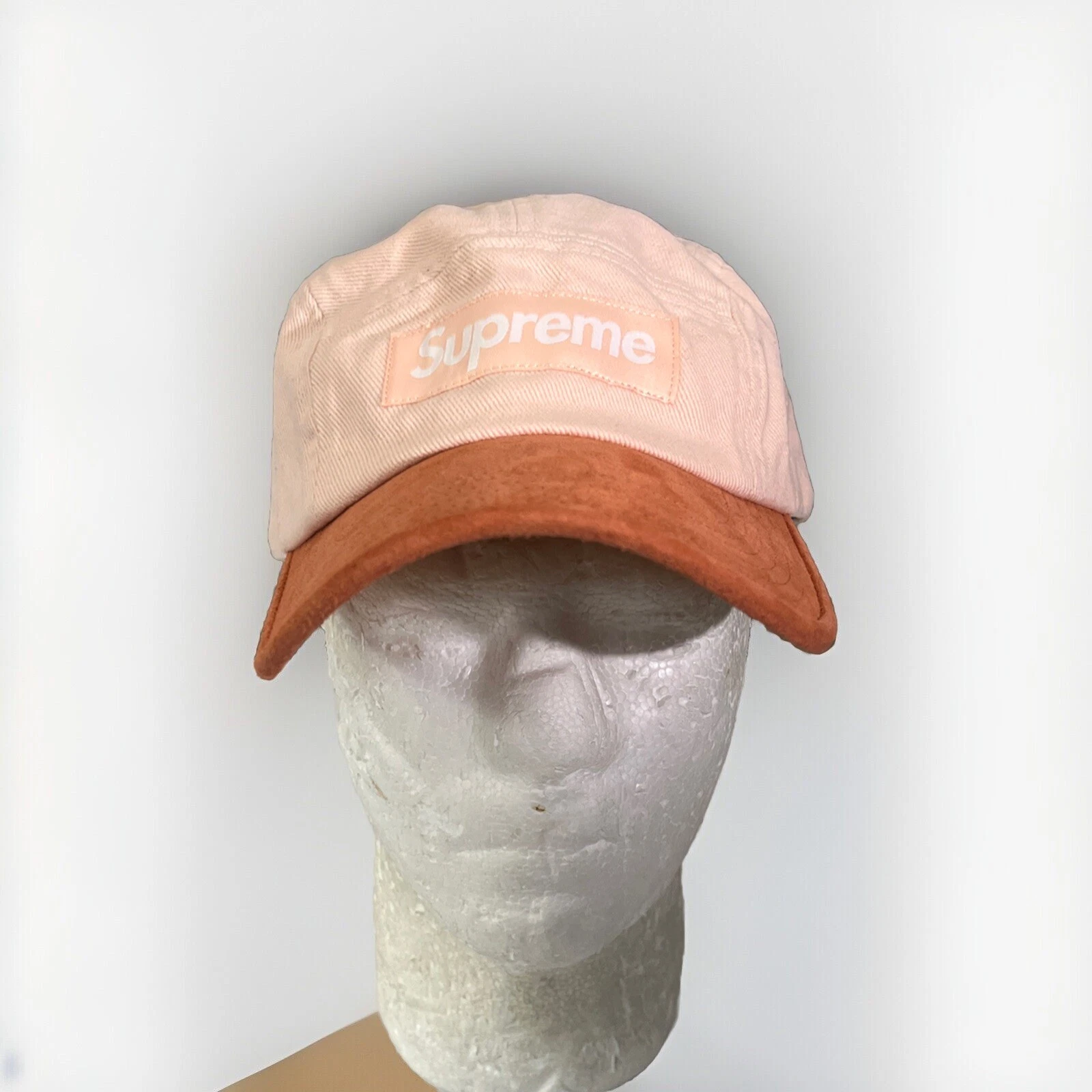 CASQUETTE DE CAMP VISIÈRE DAIM SUPRÊME PÊCHE SS23 SEMAINE 15 (100% AUTHENTIQUE) NEUVE