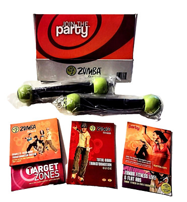 ZUMBA 2011 Join The Party! DVDs, Total Body Transform Guide, Toning Sticks ~ NEW