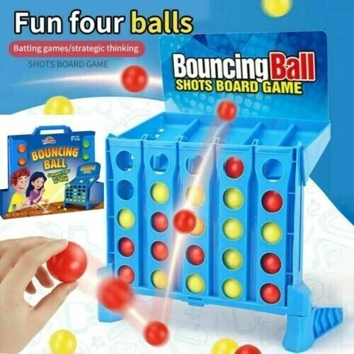 Bouncing Ball Shots Board Game Connect 4 In A Row Shots Game Kids Toy Gift - Image 3 of 4