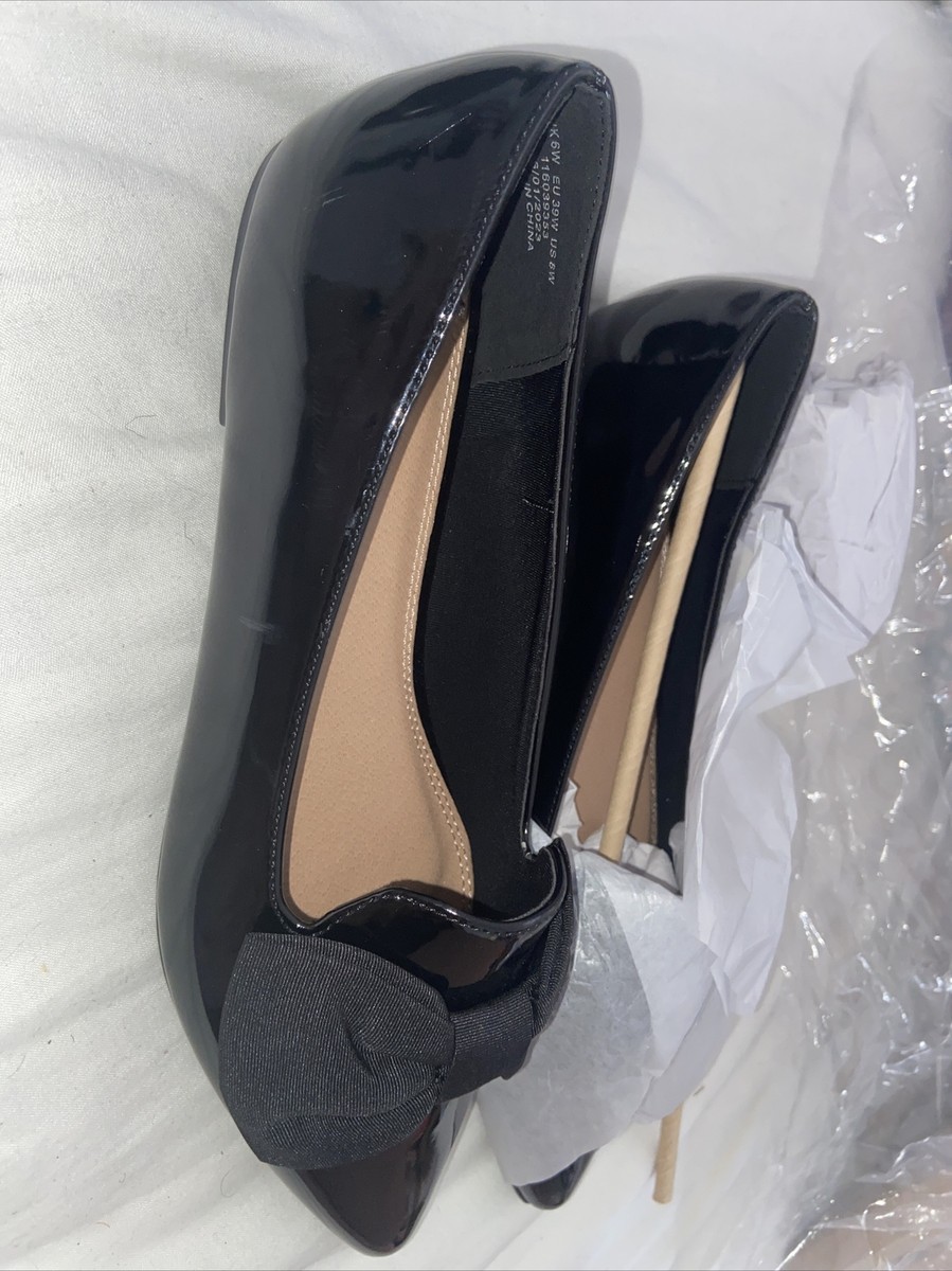 ASOS Design Woman's Wide Fit Bow Pointed Ballet Flats UK6W EU39