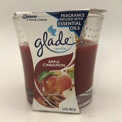 Glade Candle Apple cinnamon￼ 3.4oz  Fragrance Infused With essential oils ￼2016