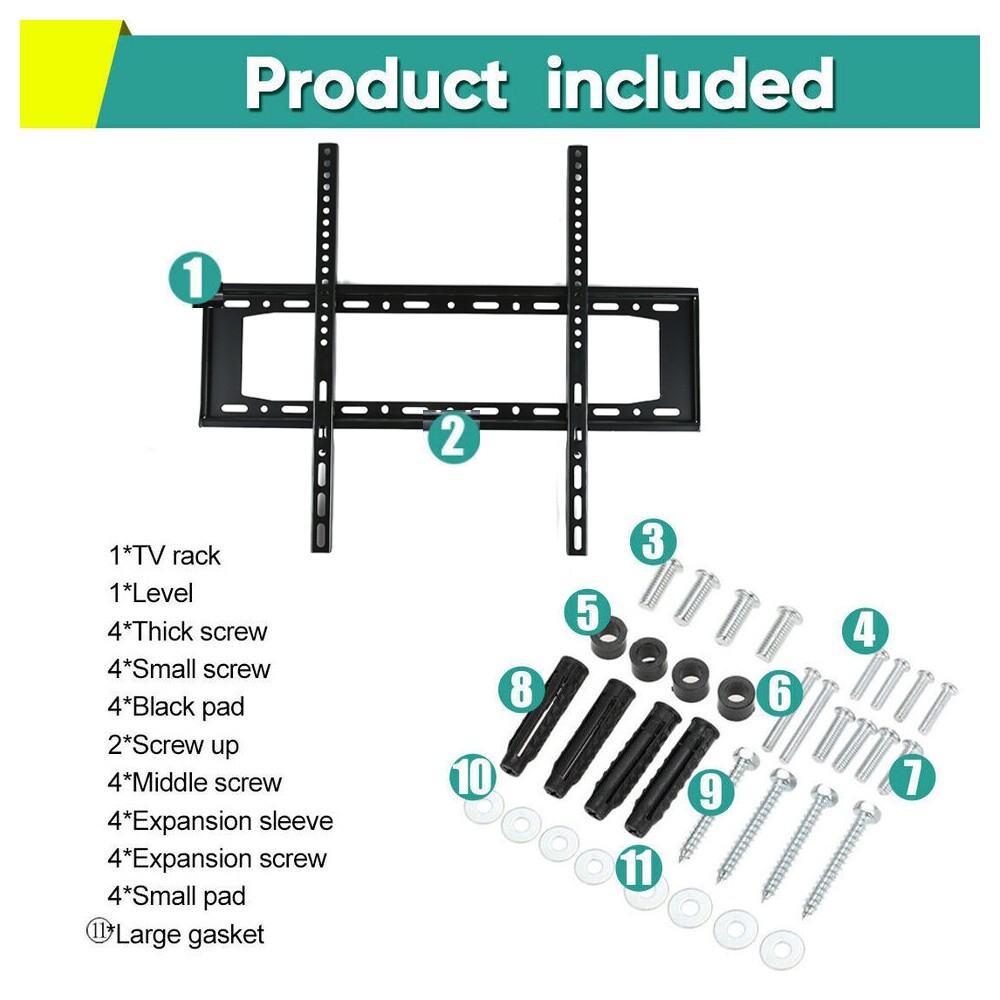 Universal TV Mount 26-63" Large Size Fixed TV Mount Wall Bracket Slim