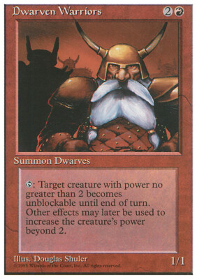 Magic the Gathering MTG Dwarven Warriors (187) Fourth Edition   LP