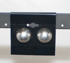 925 Sterling Silver Half Round Half Ball Stud Earrings