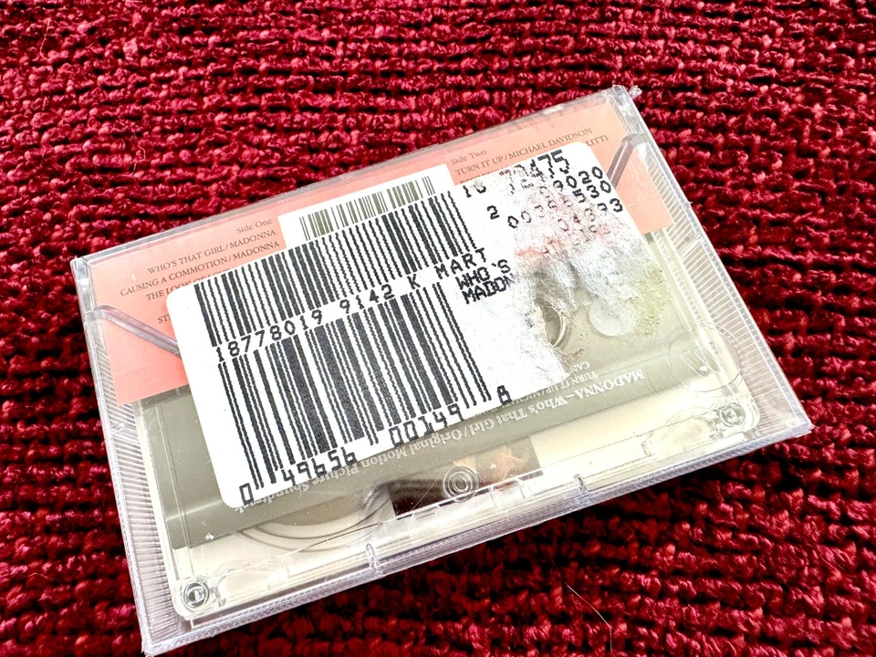 MADONNA SEALED 1987 WHO'S THAT GIRL PROMO HYPE STICKER TAG CASSETTE TAPE BOX LP - Image 2 of 4