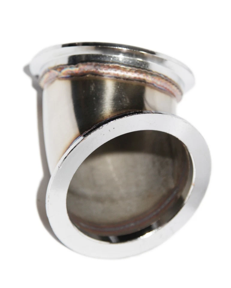 Adaptador de acero inoxidable de codo de 45 grados con brida de banda en V de 3" ID de 2,8" y OD de 3,7" Foto 2 de 4