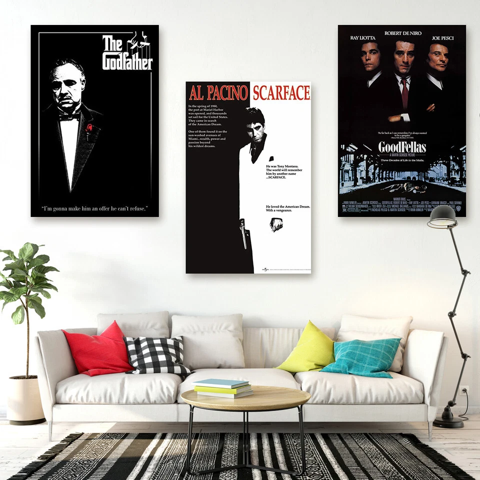 CLASSIC GANGSTER MOVIES - POSTER SET (SCARFACE, GOODFELLAS & THE GODFATHER) - Image 2 of 4