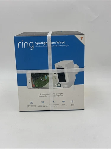 Ring Spotlight Cam Wired 1080p Wi-Fi Security Camera - White