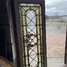 SG4561 antique stained and textured glass glass Transom Window 21 x 54.5￼