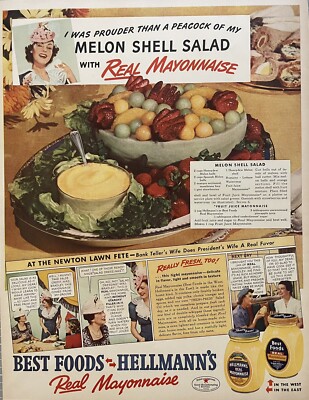 Hellmann s Best Mayonnaise Mayo Vintage Print Ad Advertisement 1940