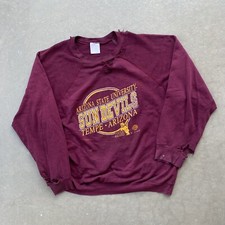 Vintage 80s 90s Arizona State University Distressed Worn Sweater Pullover L