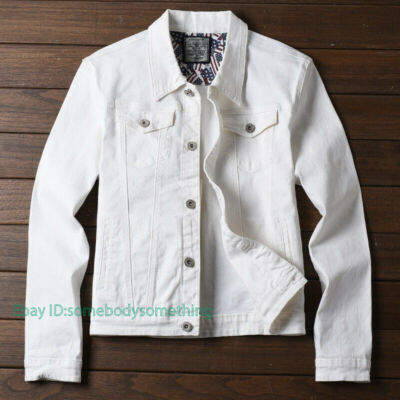 Mens Casual Western Denim Jeans Jacket Cotton Coat Trucker Button Classic Jacket