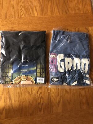 Funko Captain Marvel (MD) and Venomized Groot (s) Pop Tees