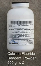 Calcium Fluoride, Reagent, 99%, fine powder, 2 X 500g = 1000g total