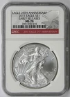 2011 Silver Eagle 25th Anniversary $1 MS 70 NGC Early Releases