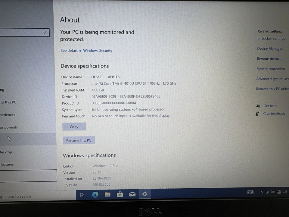 Dell Latitude Laptop E5440 Intel i3-4030U 240GB SSD 4GB RAM WIN 10 Dead Battery - Image 4 of 4