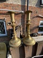 Vintage Heavy Brass Candlestick Holders X 2