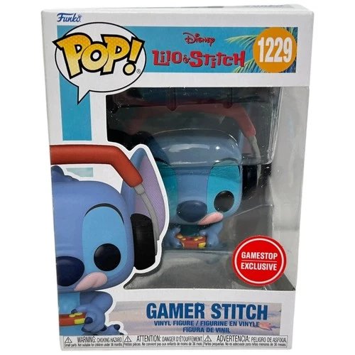 Funko POP Gamer Stitch 1229 Vinyl Figure Disney Lilo & Stitch Gamestop Exclusive