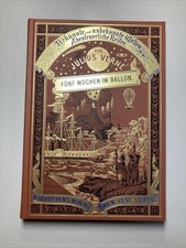Jules Verne Fünf Wochen im Ballon Reprint Hartleben Prachtausgabe