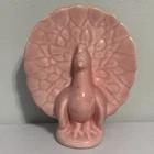 Vintage McCoy Pottery Pink Peacock Wall Pocket Vase Ceramic Planter