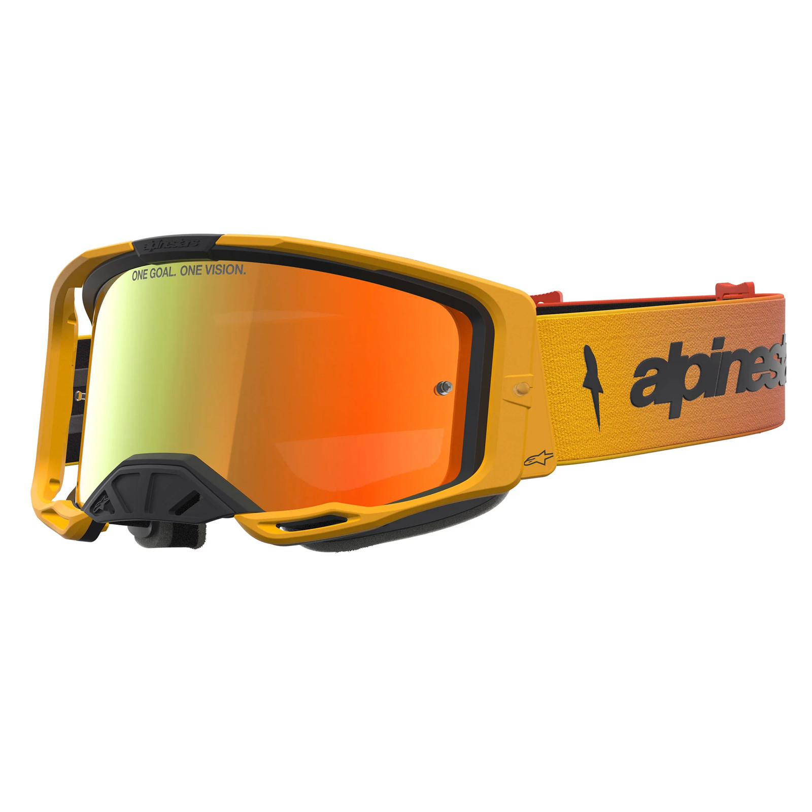 Alpinestars Vision 8 AMBER MX Goggles (Fire Red/Black) Mirror Red Lens
