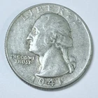 1941 Washington Quarter - 90% Silver - Circulated Coin #4972