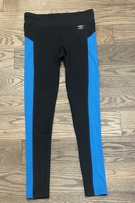Umbro  Comfort Control Black Blue Leggings Size Small Full Length NWT