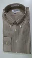 Paul Fredrick Tan 16-36 Non-Iron 2-Ply Cotton Pinpoint Shirt 021
