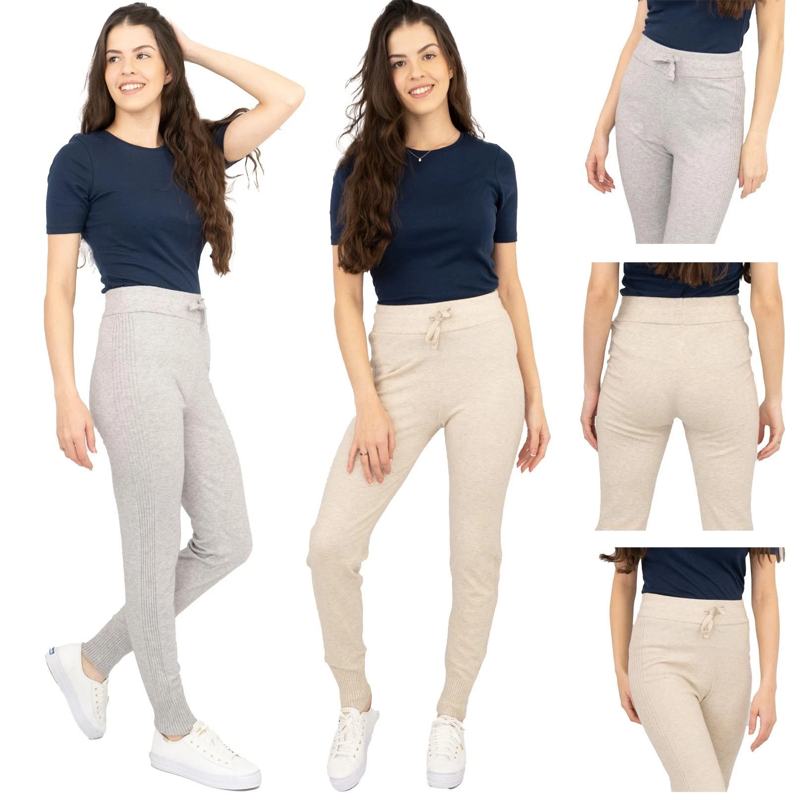 River Island Womens Jogger Grey Beige Drawstring Loungewear Soft Touch Knit
Opens in a new window or