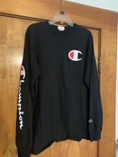 vtg 90s usa made CHAMPION long sleeve t-shirt XLARGE faded black