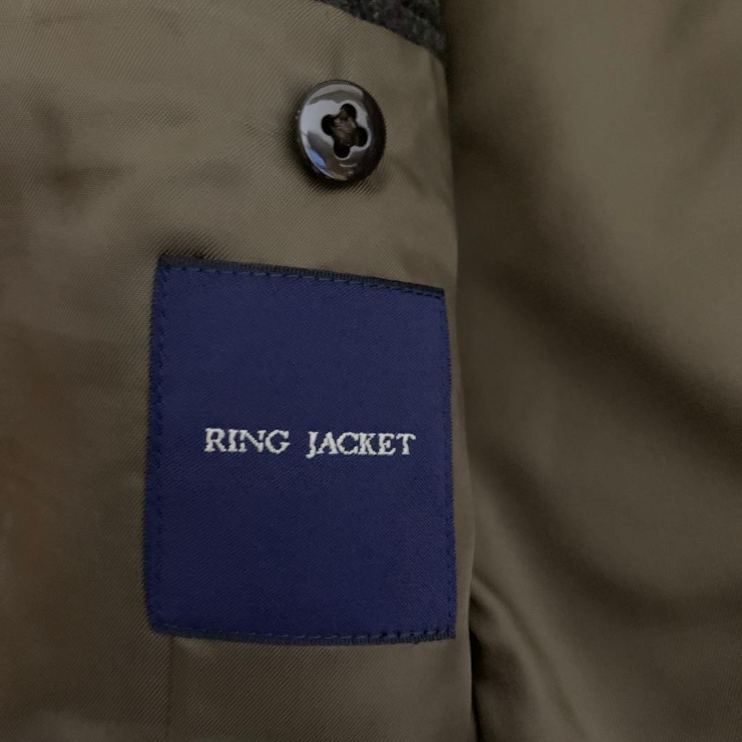 RING JACKET Brown Wool 100% Checked Pattern Suit … - image 2