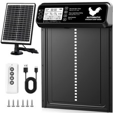 Automatic Chicken Coop Door Solar Powered with Timer/Light Sensor, Solar Chic...