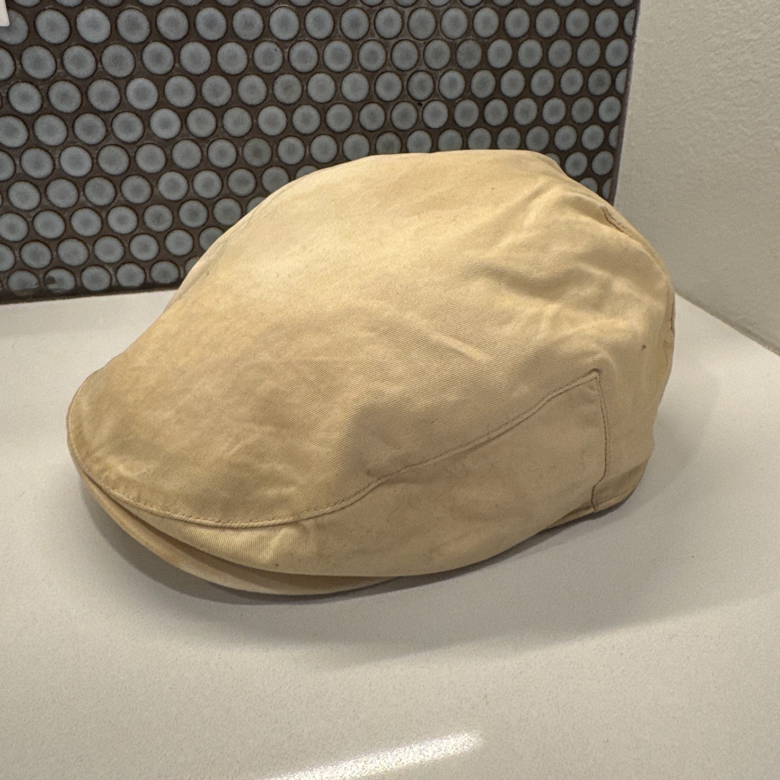 Vintage Polo Ralph Lauren Cadet Newsboy Cabbie Hat Gatsby Flat Cap Beige Cotton