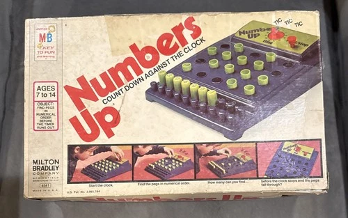 Milton Bradley Numbers Up Board Game Vintage 1975 Working with all Pieces
