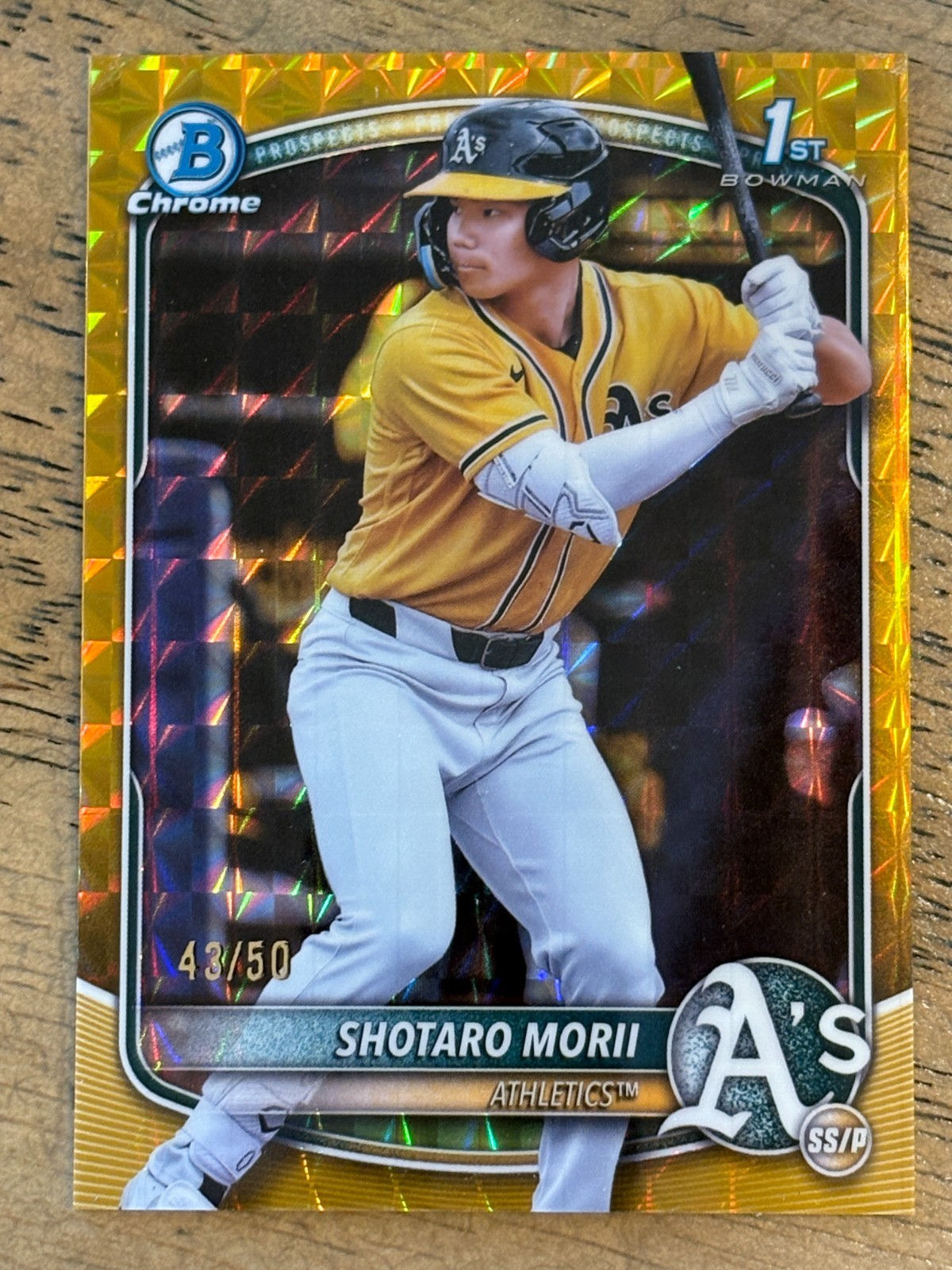 Shotaro Morii 2025 Bowman Chrome 1st GOLD GEOMETRIC REFRACTOR RC /50 #BCP-170