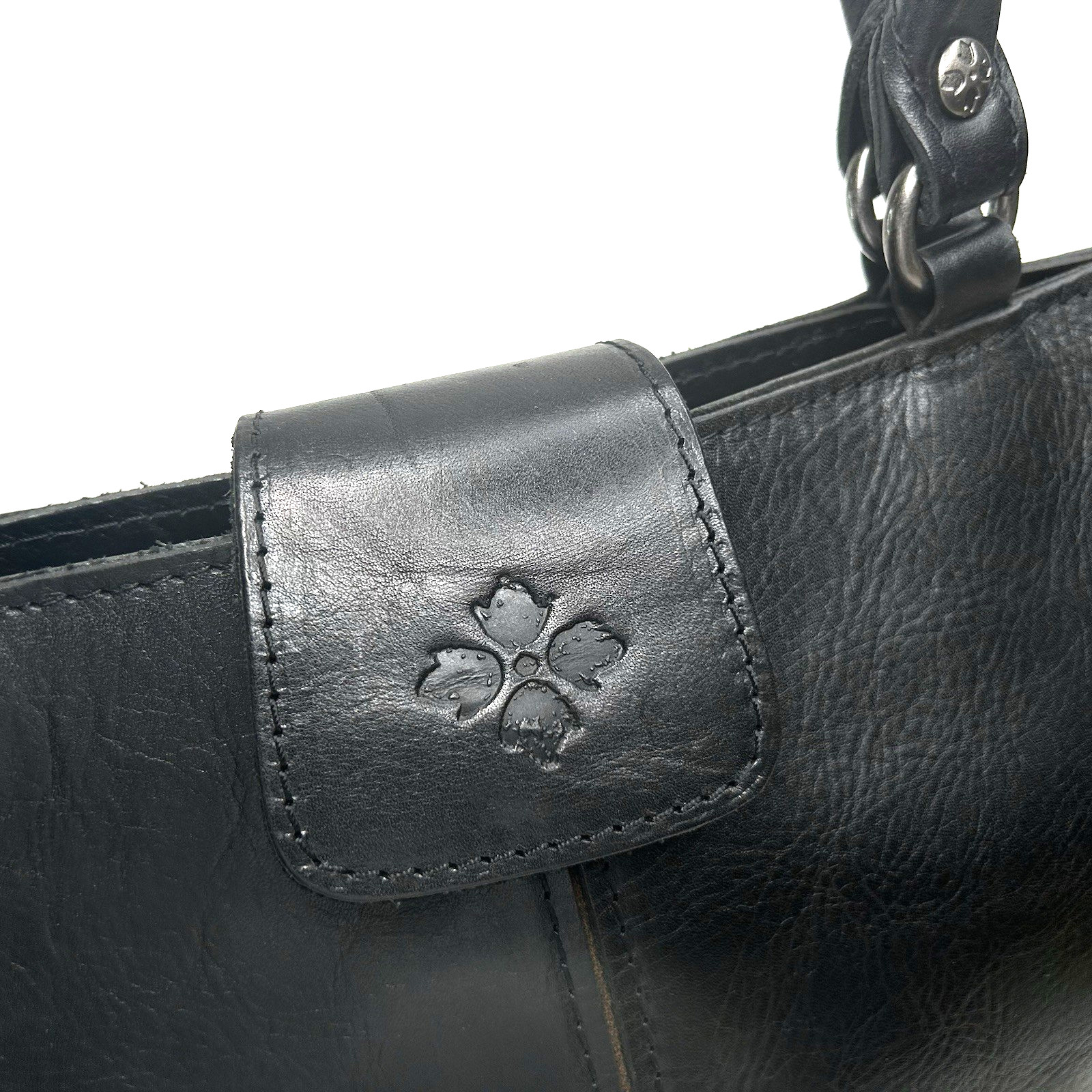 PATRICIA NASH ‘Rienzo’ Leather Handbag Shoulder Bag Satchel BLACK Contemporary