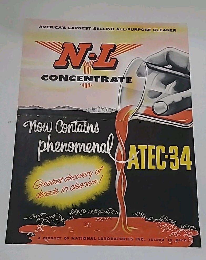 Vintage N-L Concentrate All Purpose Cleaner Advertising National