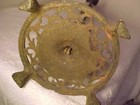 Antique Cast Iron & Brass Lamp Base and Stem with 2 Slag Glass Orbs (balls) — photo 9
