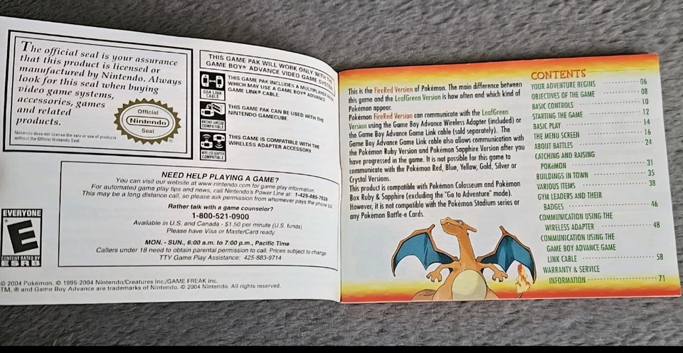 Pokemon FireRed Version Nintendo Gameboy Advance NTSC USA Instruction Booklet  - Image 4 of 4