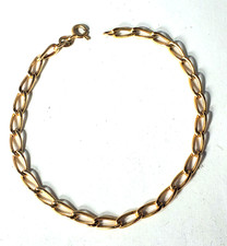 Vintage 14k Yellow Gold Curb Link Blank Charm Bracelet Lot Larger Size 8.25"