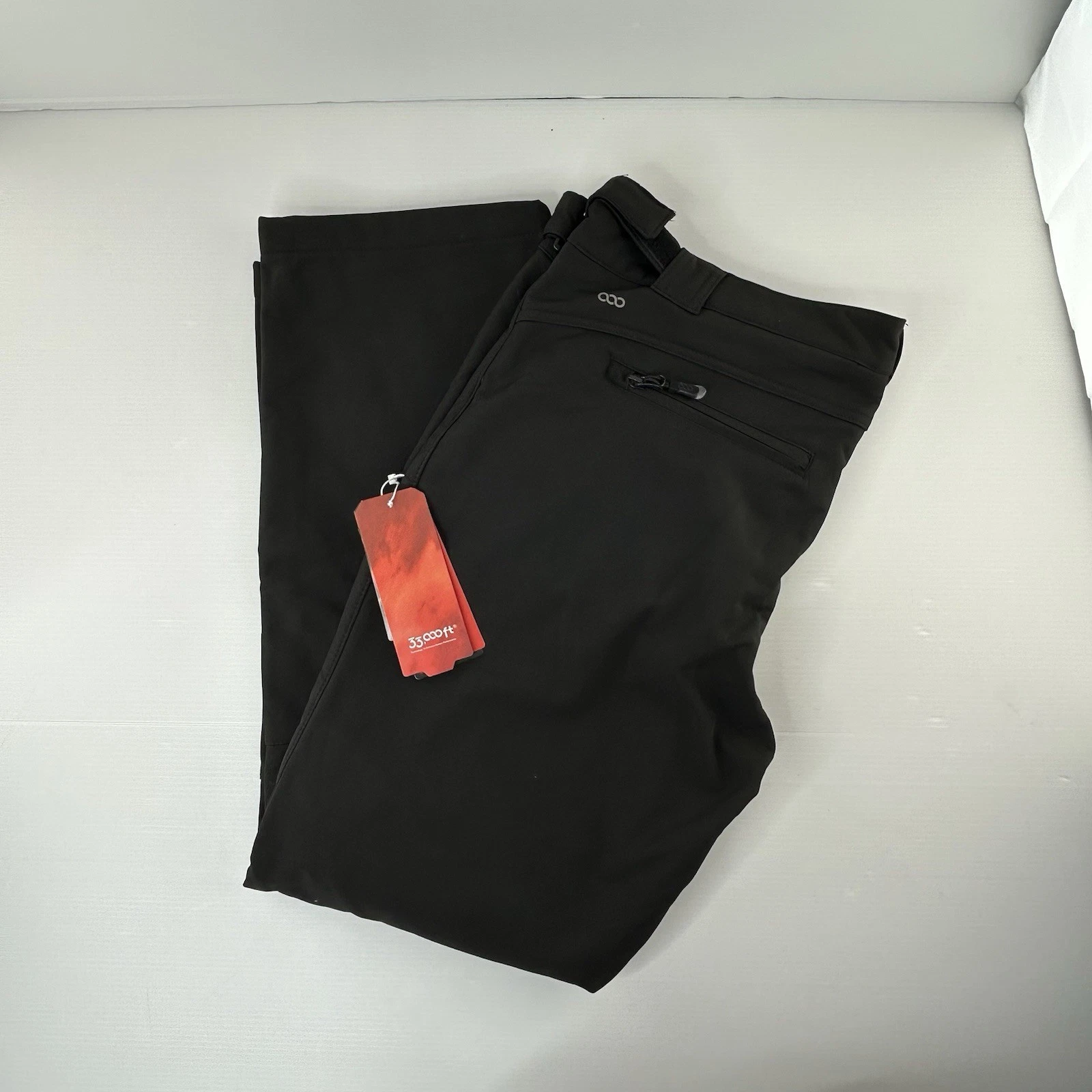 Womens Ski Trousers Black Waterproof Snow Pants UK 16 Softshell