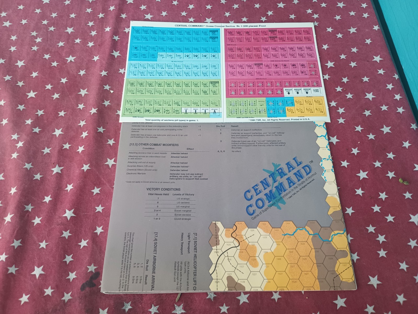 SPI Strategy & Tactics #98 Central Command Unpunched Counters and Map Only