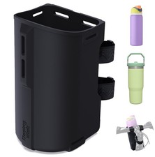 12-40oz Silicone Bike Water Bottle Holder with Removable Non Silicone, Black