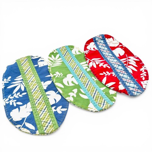 Pottery Barn Kids Surfboard Placemats Set 3 Tropical Wall Decor Red Blue Green